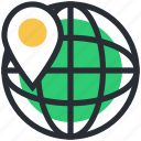 globe, localization, map location, map pin, world location