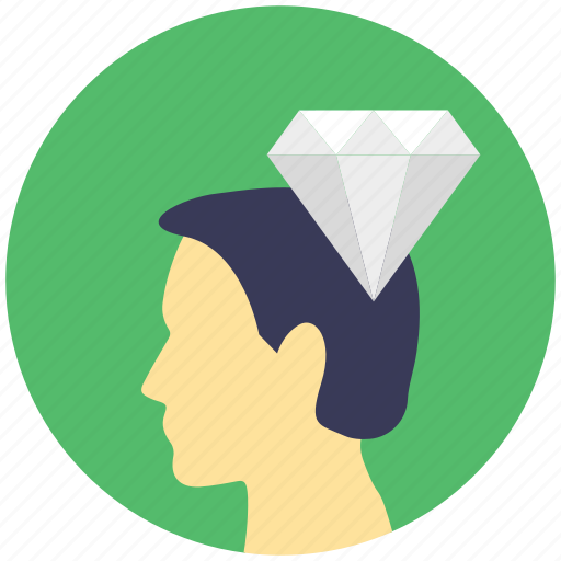 Brilliant idea, brilliant mind, human head with diamond, intelligent, perfect idea generation icon - Download on Iconfinder