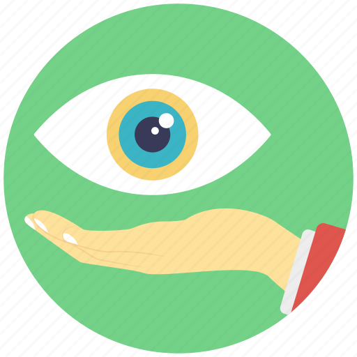 Eye care, eye on hand, eye specialist, monitoring concept, vision symbol icon - Download on Iconfinder