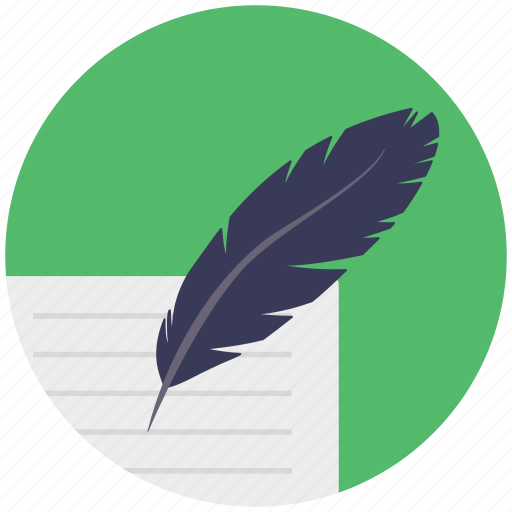 Biography, calligraphy, document and feather, feather writing, history, retro writing icon - Download on Iconfinder