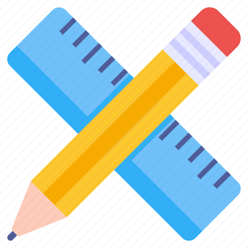 Scale, pencil, stationery, school supplies, geometric tool icon - Download on Iconfinder