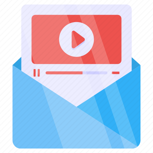 Video mail, email, correspondence, letter, video message icon - Download on Iconfinder