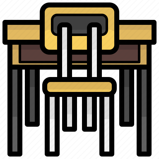 Desk, chair, table, furniture, office icon - Download on Iconfinder