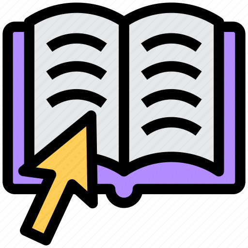 Education, book, knowledge, library, reading, click icon - Download on Iconfinder