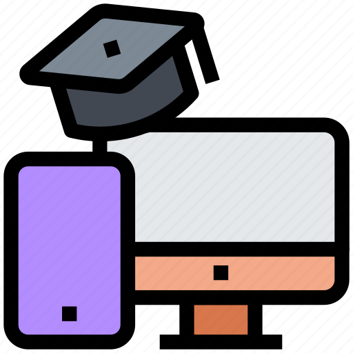Education, graduation, online, mobile, computer, cap icon - Download on Iconfinder
