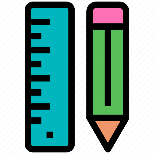 Education, scale, ruler, pencil, measure icon - Download on Iconfinder