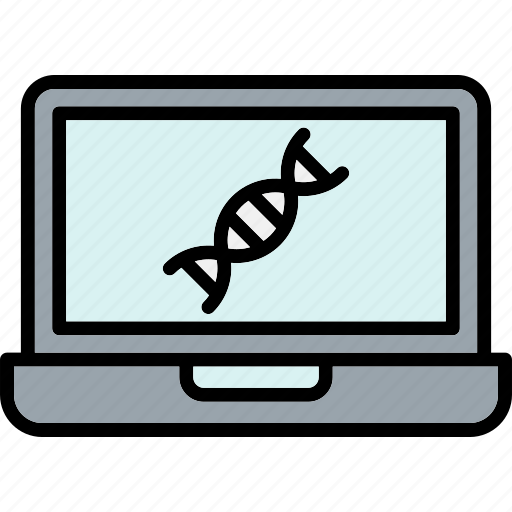 Laptop, dna, strand, gene, genetic icon - Download on Iconfinder