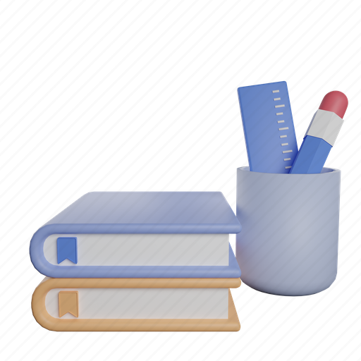 Book, side, education, study, school, learning, science 3D illustration - Download on Iconfinder