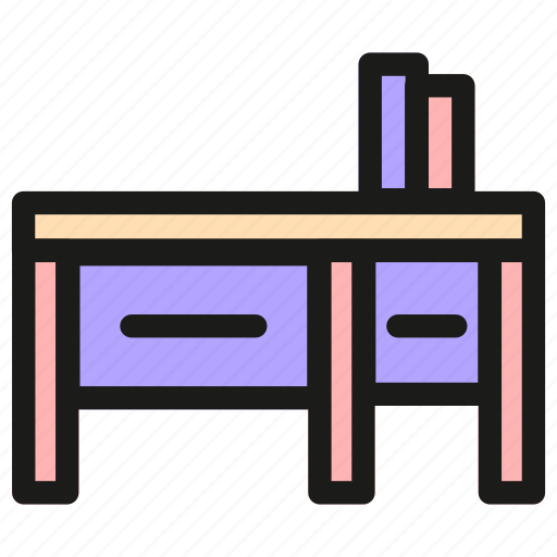 Desk, furniture, table, interior, chair, education, learning icon - Download on Iconfinder
