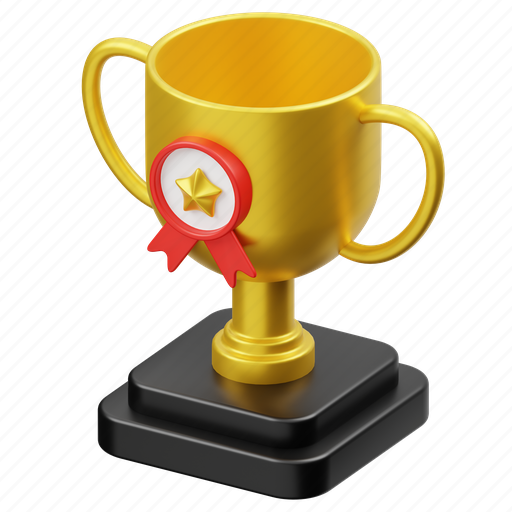 Throphy, award, badge, winner, trophy, reward, medal 3D illustration - Download on Iconfinder