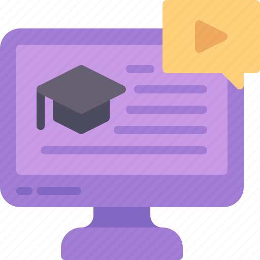 Monitor, online, course, graduation, elearning, education icon - Download on Iconfinder
