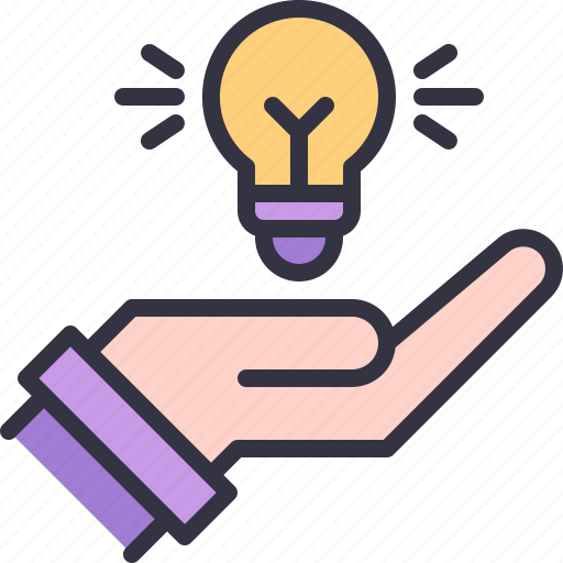 Solution, idea, hand, creativity, light, bulb icon - Download on Iconfinder