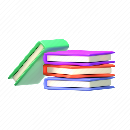 Books, school, education, study, university, book, student 3D illustration - Download on Iconfinder