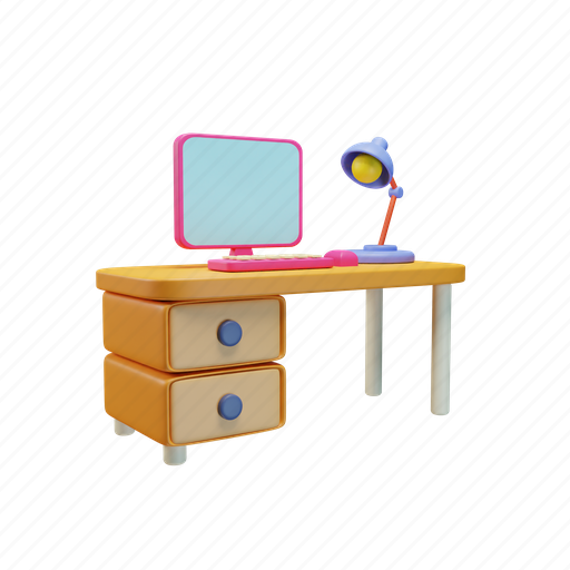 Desk, school, education, study, university, office, table 3D illustration - Download on Iconfinder