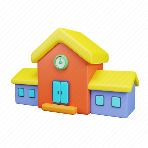 School, building, book, student, learning, learn, education 3D illustration - Download on Iconfinder
