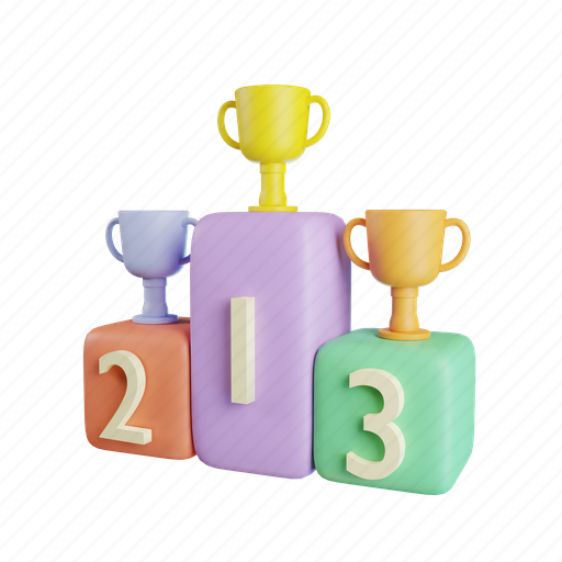 Trophy, winner, school, education, study, university, medal 3D illustration - Download on Iconfinder