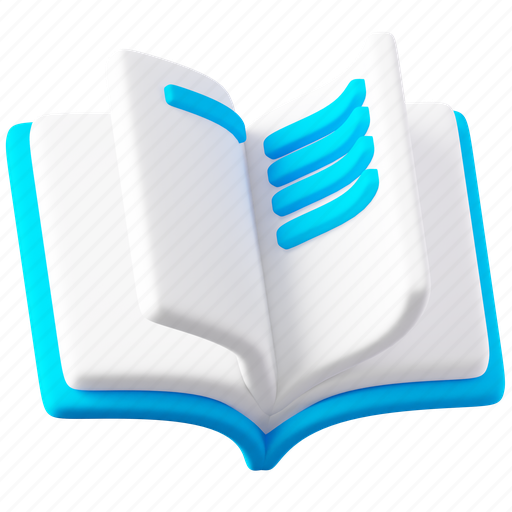 Open, book, open book, education, reading, study, learning 3D illustration - Download on Iconfinder