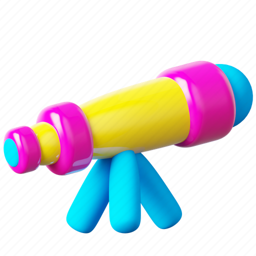 Telescope, astronomy, space, science, spyglass, vision, binocular 3D illustration - Download on Iconfinder