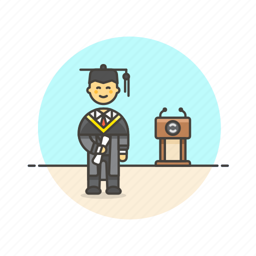 Education, graduate, diploma, knowledge, learn, man, science icon - Download on Iconfinder