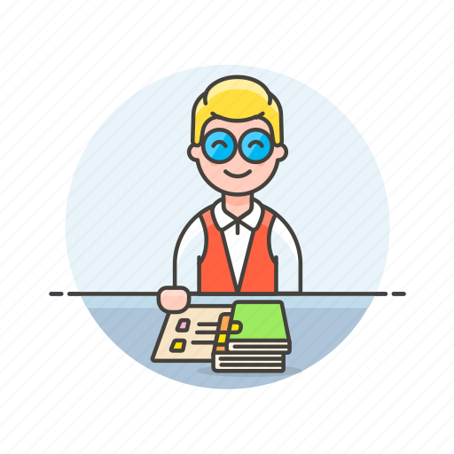 Education, librarian, book, knowledge, learn, man, science icon - Download on Iconfinder