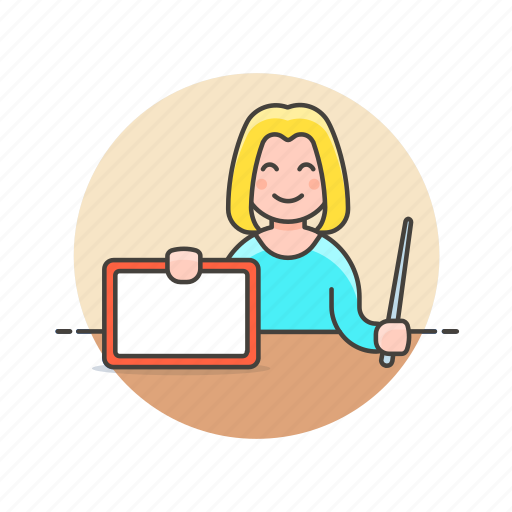 Education, teacher, board, learn, science, study, woman icon - Download on Iconfinder