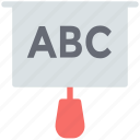 abc chart, alphabets, basic education, folding chart, projection screen 