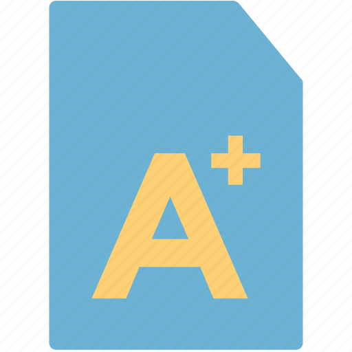 A plus grade, good grades, report card, school test, test result icon - Download on Iconfinder
