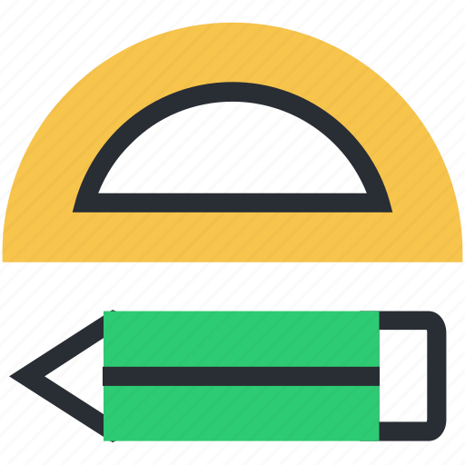 Degree tool, geometrical tool, measuring tool, pencil, protractor icon - Download on Iconfinder