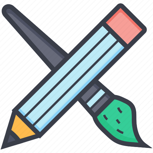 Art, art material, art tools, paint brush, pencil icon - Download on Iconfinder