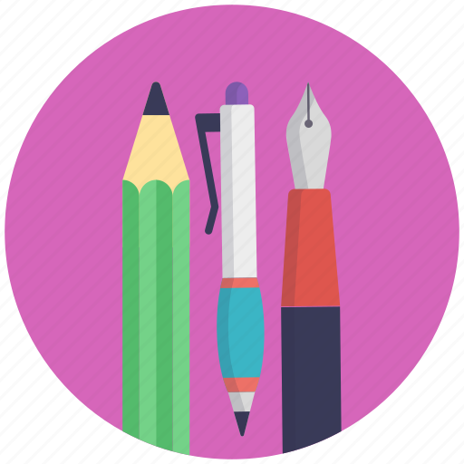 Office supplies, pencil and pens, school supplies, stationery, writing material icon - Download on Iconfinder