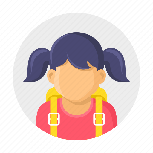 Bag, girl, kid, school, school girl, student icon - Download on Iconfinder