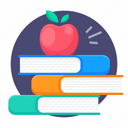 Apple, books, education, knowledge, reading, study icon - Download on Iconfinder