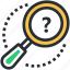 anonymous search, magnifier, magnifying lens, question mark, unknown search 