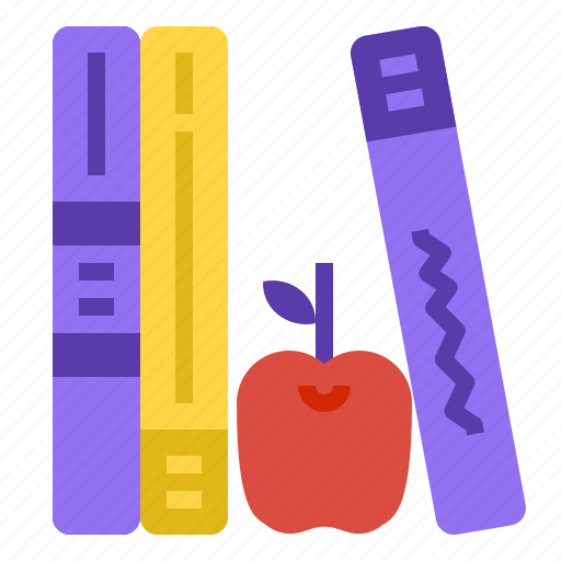Apple, book, education, library, literature, textbook icon - Download on Iconfinder