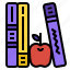 apple, book, education, library 