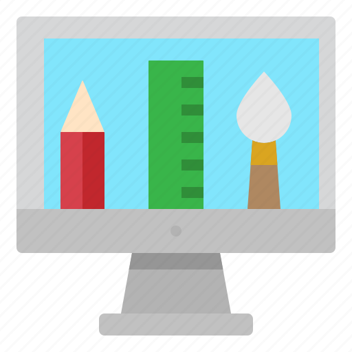 Computer, education, pencil, ruler, school icon - Download on Iconfinder