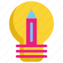 bulb, education, idea, light, school, study