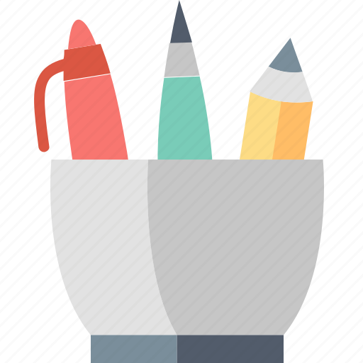 Pencil, stand, cup, learning, office, pen, stationary icon - Download on Iconfinder