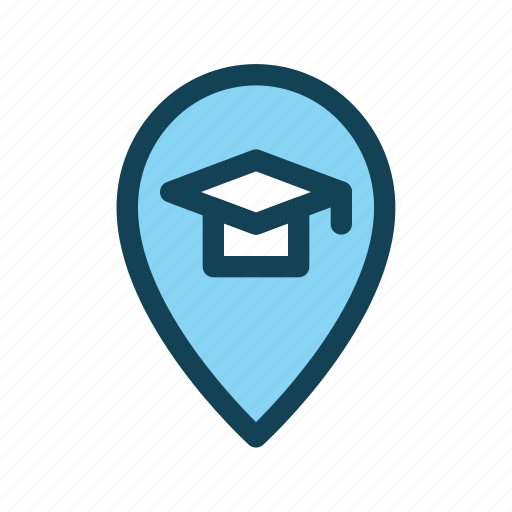 College, location, pin, school icon