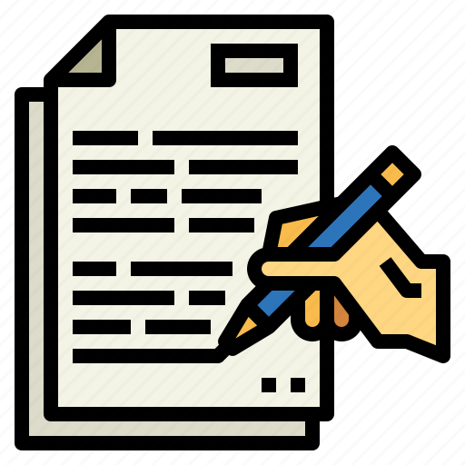 Document, hand, pencil, writing icon - Download on Iconfinder