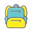 backpack, bag, education, equipment, school, study, travel 