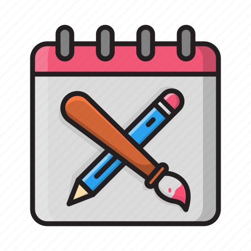 Brush, calendar, education, learning, paint, schedule, school icon - Download on Iconfinder