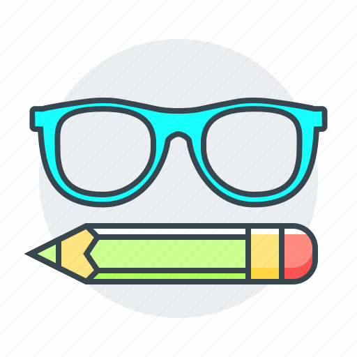 Study, glasses, learn, learning, pencil icon - Download on Iconfinder