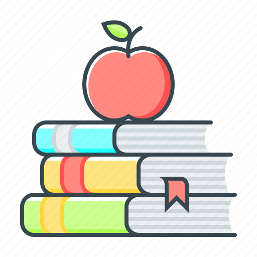 Apple, books, education, knowledges, reading icon - Download on Iconfinder