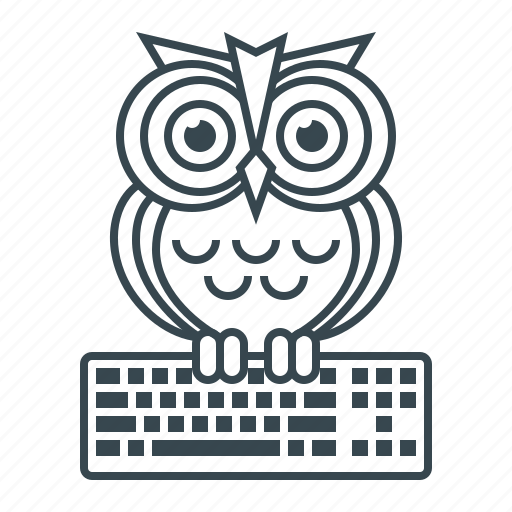 Education, keyboard, online, online education, owl, e-learning, wisdom icon - Download on Iconfinder