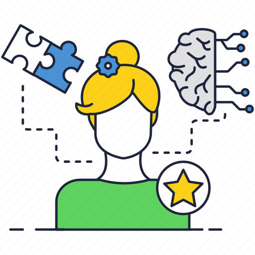 Brain, female, network, puzzle, smart, think icon - Download on Iconfinder