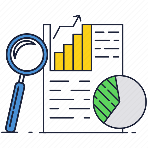 Business, chart, document, finance, magnifier, pie, report icon - Download on Iconfinder