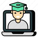 online graduate, graduation, convocation, student, pupil