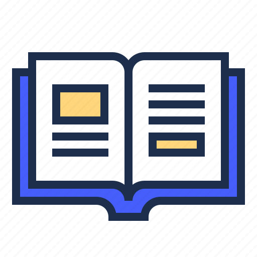 Blue, book, education, learning, openbook, reading, school icon - Download on Iconfinder