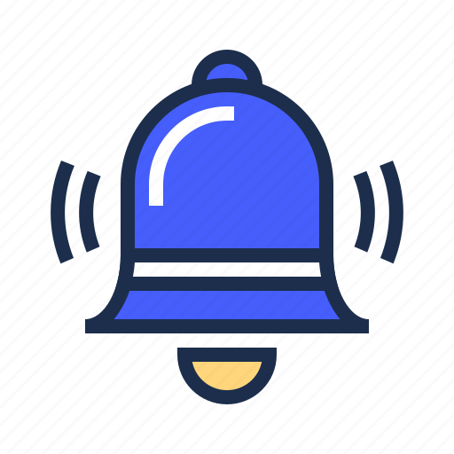 Alarm, bell, blue, ring, school icon - Download on Iconfinder